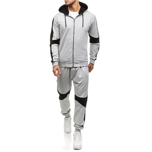Haute qualité imprimé personnalisé hommes Zip survêtement à capuche hiver Jogging sport survêtement solide motif en gros Logo survêtement - Product Image 2