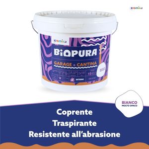 Biopura Cromika Vernici Acriliche Traspiranti 10 L Confezione da 1 per Interni Garage Cantine - Product Image 2