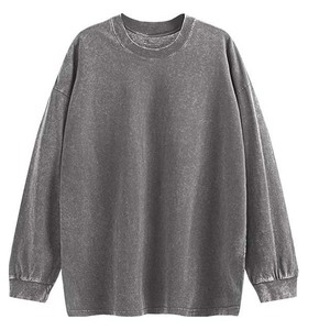 เสื้อสเวตเตอร์ผู้ชายสีทึบทำจากผ้าฝ้ายซักกรดทำจากวัสดุระบายอากาศ - Product Image 5