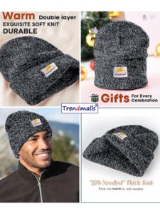 Trendmalls Mens/Women/<b>Kids</b> cap Unisex <b>Hat</b> Knit Cuffed <b>Beanie</b> (H01-Charcoal Black) - Product Image 6