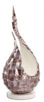 Haute Qualité Luxueux Fabriqué À La Main Mère Perle Mosaïque Vase Irisé Art Planteur Pot Unique Design Moderne Jardin Écologique