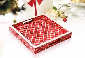 Plateau de service artisanal de qualité supérieure et de dernière couleur en incrustation d'os Ustensiles de cuisine de grande taille Restaurants de l'Inde - Product Image 5