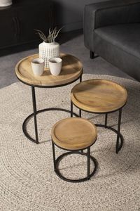 Grande table d'appoint en bois rustique de style ferme classique pour salons spacieux, chambres à coucher et maisons de campagne - Product Image 2