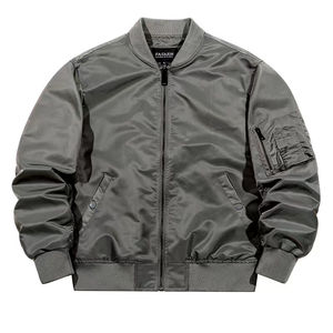 แจ็คเก็ตบอมเบอร์วินเทจสำหรับผู้ชาย กันลม ซิปหน้า โลโก้ โพลีเอสเตอร์/คอตตอน ฤดูใบไม้ผลิ ฤดูใบไม้ร่วง แจ็คเก็ตลำลองแบบออลอินวัน พร้อม OEM - Product Image 3