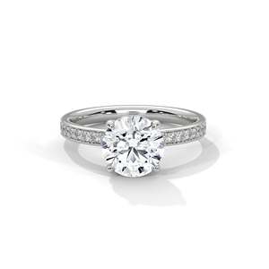 1ct Lab Diamond Engagement <b>Ring</b> Round Cut Solitaire with Side Stones 14K 18K 10K Gold & 925 Silver <b>Dainty</b> Sparkle <b>Ring</b> - Product Image 3