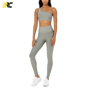 ชุดบราและกางเกงเลกกิ้งออกกำลังกายของผู้หญิง,ชุดโยคะสองชิ้นทำตามสั่ง - Product Image 4