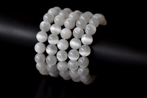 Wholesale Best Attractive Natural Healing Selenite 8mm Polished Classic Lovers <b>Beaded</b> <b>Bracelet</b> <b>for</b> Meditation Unisex Jewelry - Product Image 4