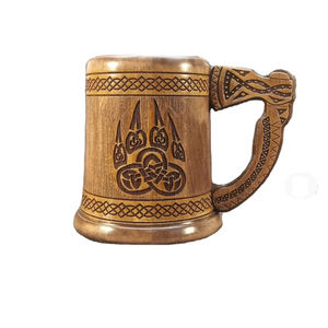 Tasse en bois faite à la main tasse à café en bois d'acacia rustique polonais naturel - Product Image 2