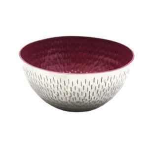 Premium Iron Round Shape Food Serving <b>Bowl</b> Red & <b>Silver</b> Finished Kitchen & Tabletop Serving & Decorative <b>Bowls</b> Handmade Bulk - Product Image 1