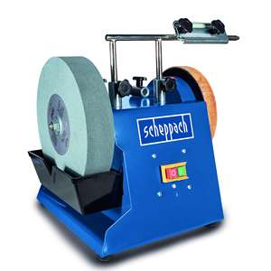 Amoladora de Banco Húmeda de 250 mm con Piedra de Afilar de Corindón de 200 W, Rueda de Pulido Universal de Cuero y Medidor de Ángulo, Herramientas de Bricolaje para Taller - Product Image 1