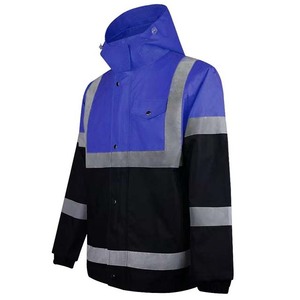 Veste de sécurité réfléchissante haute visibilité pour hommes et femmes, imperméable, avec capuche, pour le travail et la construction, avec poches pour les jours de pluie - Product Image 2