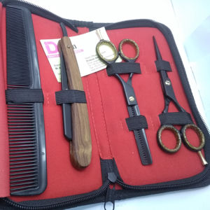 Ciseaux de barbier et de dégradage professionnels de haute qualité, prix le plus bas, ensemble de ciseaux de coupe et de dégradage en acier inoxydable avec rasoir - Product Image 1