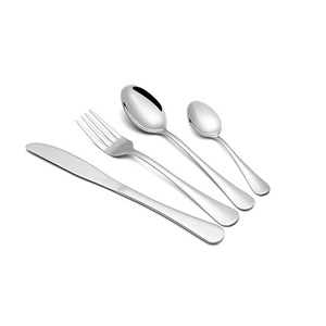 Ensemble de couverts en argent en acier inoxydable créatif simple avec poignée royale pour la maison et les hôtels ensembles de couverts de table - Product Image 1