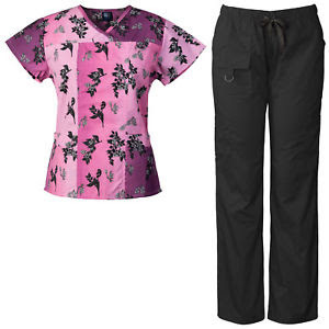 Stretchy Fabric <b>Scrub</b> Set Printed Style Nursing <b>Uniform</b> Custom Logo Medical <b>Uniforms</b> <b>Scrub</b> Top Pant Hospital <b>Scrubs</b> Set Women - Product Image 6