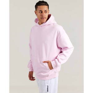 Sudadera con capucha de hombre rosa de algodón 100% de alta calidad hecha a medida con serigrafía 450GSM Streetwear Pullover Sudadera con capucha de alta calidad para hombre - Product Image 6