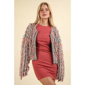 Giacca in Maglia con Zip per Donna Very J con Dettaglio in Filato Shaggy J - Product Image 1