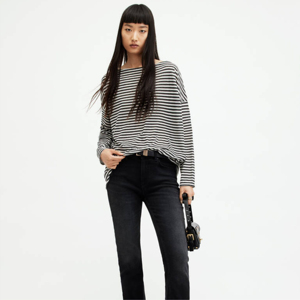 Nueva llegada OEM servicio completo personalizado camisetas de manga larga estirable Slim Fit mujeres liso teñido adulto camisetas de manga larga - Product Image 2