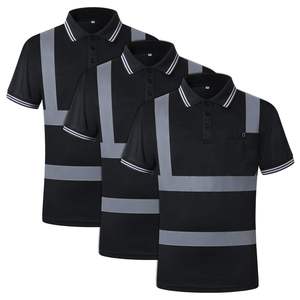 Polo personnalisé en coton et polyester, maille respirante, séchage rapide, léger, bande réfléchissante, sécurité nocturne, visibilité élevée - Product Image 2
