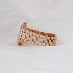 Reloj de Pulsera con Diamantes de Moissanita de Lujo, Unisex, Tamaño Personalizado, Claridad VVS, Acero Inoxidable, Estilo Hip Hop, Resistente al Agua, ETA - Product Image 3