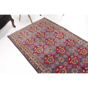 พรมวินเทจตุรกี ขนาด 4.1x10 ฟุต ลายตารางสีแดง - Product Image 1