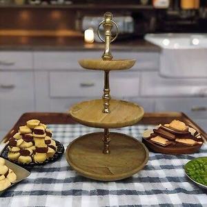 Support à gâteau en bois vintage personnalisable, style de conception panoramique pour la décoration de table de fête d'anniversaire moderne - Product Image 5