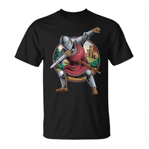 T-shirt promozionale a tema Cavaliere Medievale che fa il Dabbing - Product Image 2