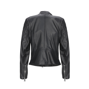 Vestes en cuir pour femmes personnalisées de qualité supérieure, confortables, faites à la main, respirantes, nouveau design, avec décoration en toile brodée - Product Image 5
