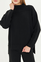 Pull deux pièces tricoté pour femmes et ensemble de tricots de pantalon pull à manches longues taille élastique, ensemble de tricots à jambes larges élégant