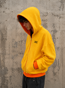 Sweat à capuche réversible en molleton gaufré épais 100 % coton, double couche thermique, zippé, personnalisé par le fabricant HG pour hommes - Product Image 2