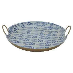 Bandeja de servicio de latón y vidrio de alta calidad al por mayor con base de espejo de vidrio en relieve con acabado pulido para bodas al mejor precio - Product Image 6