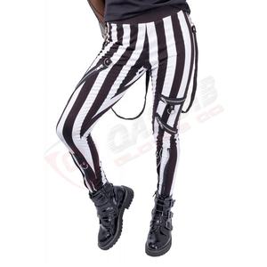 Antiarrugas de doble color Slim fit transpirable Color-Block Patchwork moda señoras hombres-bondage gótico-pantalones negros Pantalones - Product Image 6