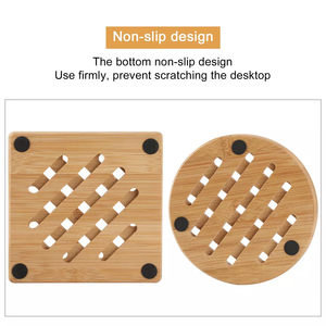 Tienphong 2025 napperon lavable anti-dérapant en bois de bambou fait à la main rond, carré - Product Image 6