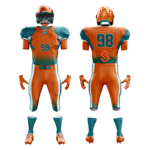 Ensemble d'uniformes de football américain personnalisé, maillot d'équipe sublimé et élégant, kit de vêtements de sport en spandex respirant pour uniforme de football américain - Product Image 6