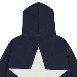 Sudaderas con capucha de gran tamaño con gráfico de estrellas, sudadera estética de cuello redondo, manga larga para mujeres y hombres, ropa de calle informal básica, mezcla de algodón - Product Image 4