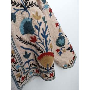 Vestes Sujani brodées à la main, en coton tricoté et tissé, robe florale Suzani, col mandarin, séchage rapide, veste de saison printanière - Product Image 4