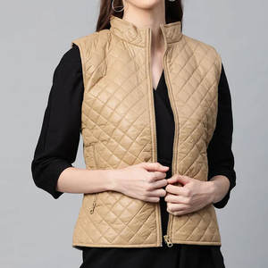 Chaqueta de equitación para mujer, uso diario, cuello alto, cierre de cremallera, diseño reversible, tela de lona, secado rápido - Product Image 1