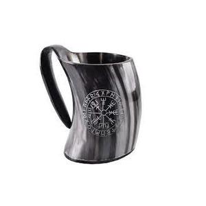 Taza para beber Taza de cuerno de Búfalo con grabado disponible en tamaños grandes Adecuado para vikingos Taza pulida auténtica - Product Image 2