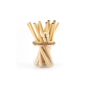 Eco Premium Custom Biodegradable Bamboo <b>Drinking</b> <b>Straw</b> Set Blue Lotus - Product Image 3