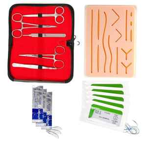 Kit de práctica de sutura para estudiantes de enfermería veterinaria Kits de puntadas quirúrgicas Kit de sutura Medic Acero inoxidable ISO 13485 CE - Product Image 1