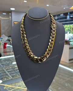 สร้อยคอเงินแท้ 925 ชุบทอง สไตล์ไมอามี่ คิวบัน ลิงค์ ผลิตจากโรงงาน ขายส่ง งานแฮนด์เมด คุณภาพสูง แฟชั่น ฮิปฮอป สำหรับทุกเพศ - Product Image 1