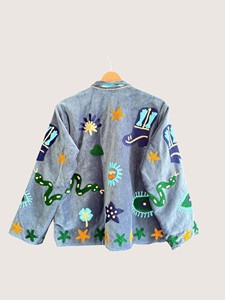 เสื้อโค้ทฤดูหนาวแขนยาวสไตล์โบฮีเมียนปักลายซูซานีผ้าฝ้ายรักษ์โลกสำหรับผู้หญิงไซส์พลัส - Product Image 2