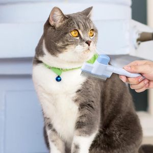 หวีสแตนเลส ขนแปรงยาวและสั้น หวีทำความสะอาดตัวเองได้ สำหรับสัตว์เลี้ยง แมว สุนัข หวีกำจัดเห็บหมัด แบบมีปุ่ม สำหรับดูแลขนสัตว์เลี้ยง - Product Image 6