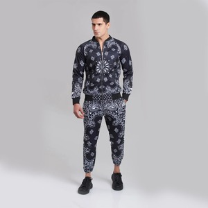Conjunto de chándal para hombre Digital con estampado de algodón 100% de alta calidad, chaqueta Bomber negra con pantalón transpirable para la temporada de invierno - Product Image 2