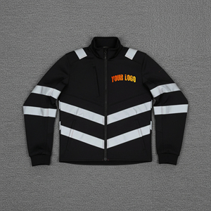 Ventes en gros de vestes de travail d'hiver personnalisées à haute visibilité, veste de sécurité ANSI classe 2, imperméable, LED clignotante verte, fermeture éclair pour hommes - Product Image 1