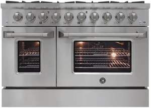 LISTO PARA ENVIAR Horno de Convección de Porcelana de 48 Pulgadas con Doble Horno, 8 Quemadores Sellados con Construcción de Acero Inoxidable, 6.7 Cu. - Product Image 4