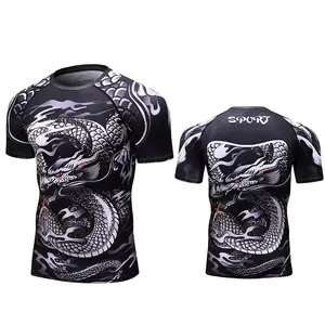 Hot Selling <b>Men's</b> Long Sleeve <b>Rash</b> <b>Guards</b> Custom Compression Gym Wear with Rush <b>Guard</b> for Martial Arts - Product Image 6