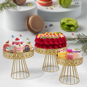 Base Moderna para Pastel de Bodas, Mesa de Metal Dorada, Blanca y Negra con Material de Hierro para Exhibición de Pasteles - Product Image 2