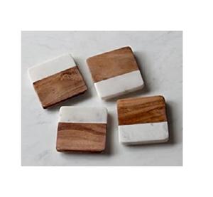 Juego de posavasos de nuevo diseño en mármol y madera Juego de posavasos de taza y vidrio de calidad superior de posavasos de cuatro tazas - Product Image 3