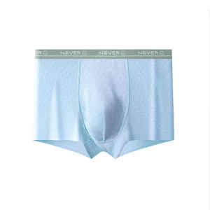 [4 pièces par boîte] hommes glace soie sans couture été Boxer sous-vêtements respirant durable en gros adulte mi-taille grande taille - Product Image 2