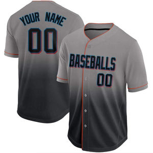 Jersey de béisbol azul marino claro personalizado que se desvanece, venta al por mayor, poliéster suave, manga de secado rápido, camisetas de béisbol de Mariners que se desvanecen, camisetas - Product Image 4